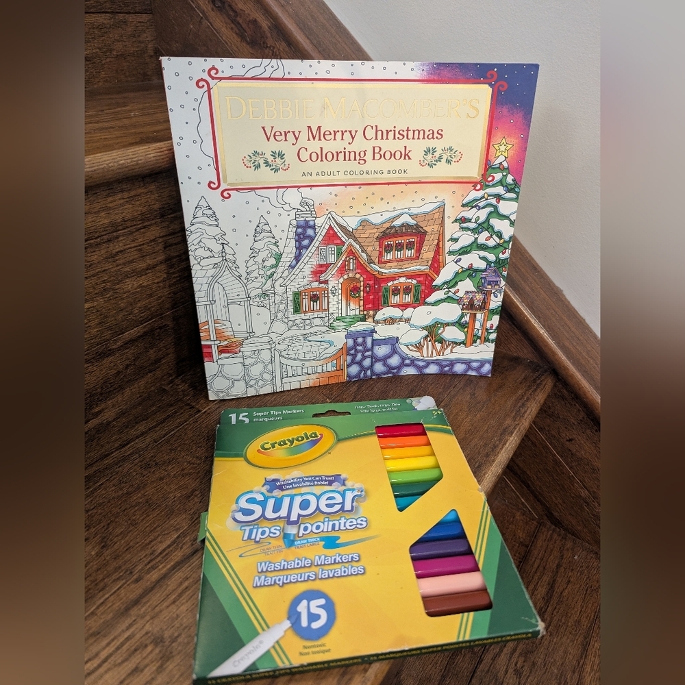 Debbie Macomber's Very Merry Christmas Coloring Book: & Crayola Markers New!